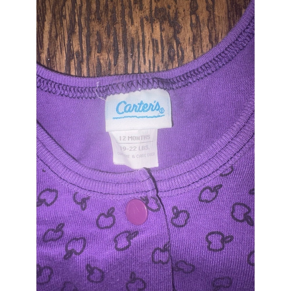 Vintage carters infant romper apples purple 12 months - Picture 4 of 4